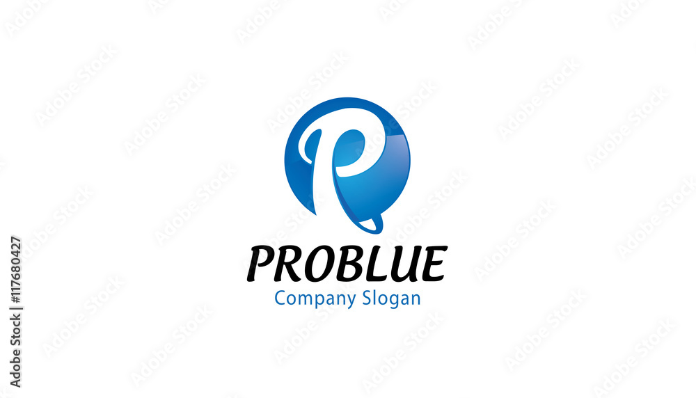 Pro Blue Logo Design Illustration