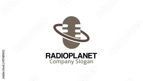 Radio Planet Logo Design Illustration