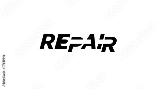 Repair Typo Logo Design Illustration
