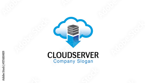Cloud Server Logo Design Illustration
