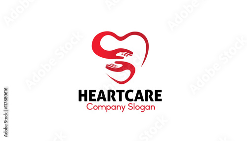 Heart Care Logo Design Illustration
