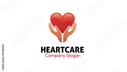 Heart Care  Logo Design Illustration