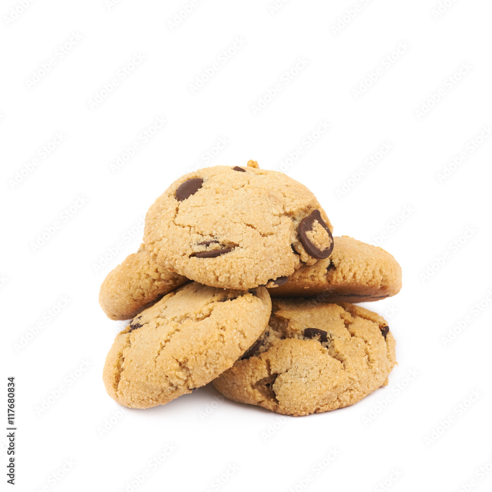 Chocolate chip cookie isolated Chocolate chip cookie isolated