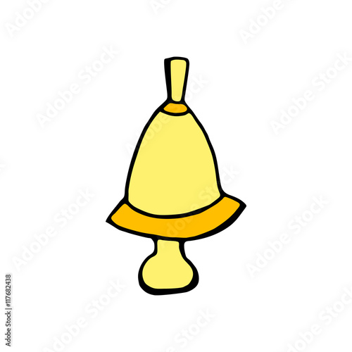 School bell icon isolated on white background