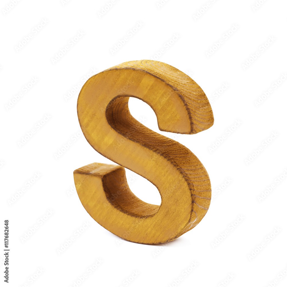 Single sawn wooden letter isolated Single sawn wooden letter isolated