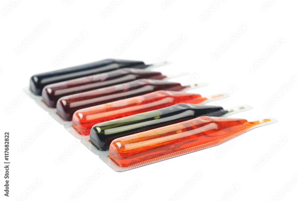 Food dye coloring in a capsule Food dye coloring in a capsule