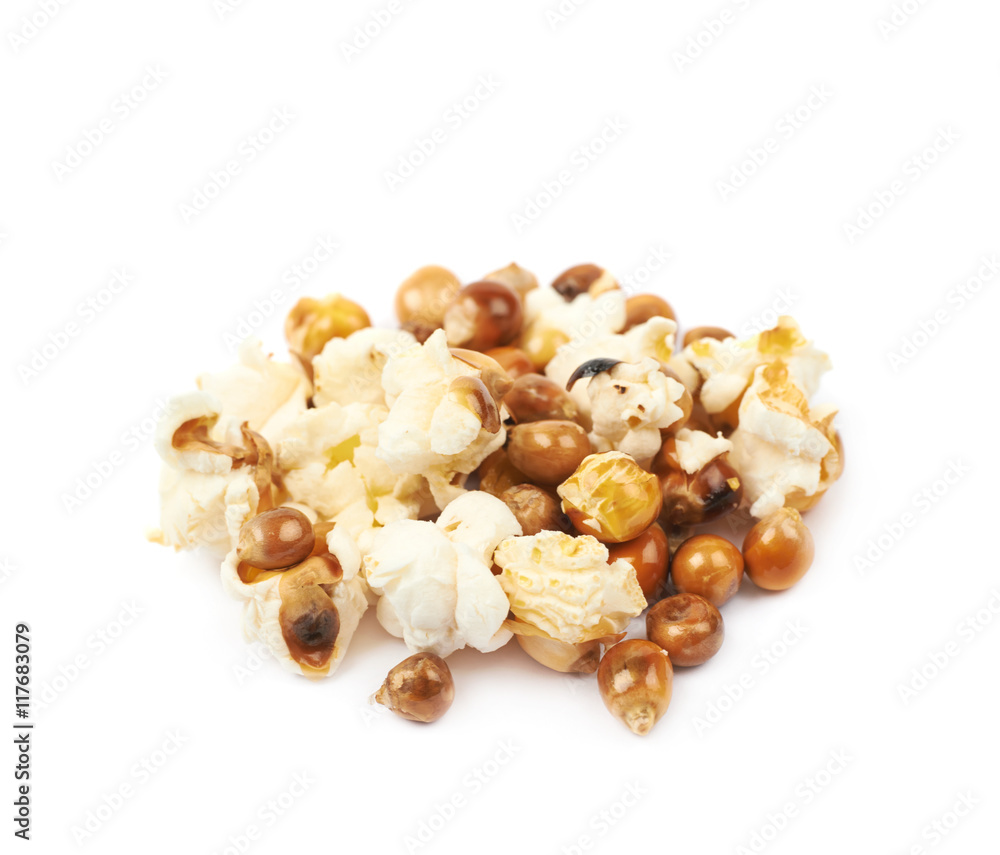 Pile of semi-cooked popcorn kernels Pile of semi-cooked popcorn kernels