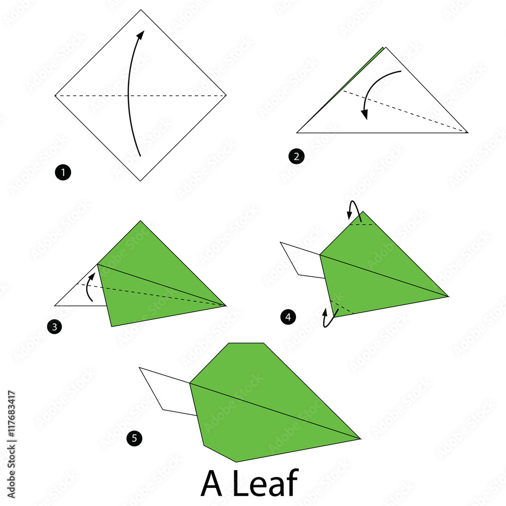 step by step instructions how to make origami A Leaf. step by step instructions how to make origami A Leaf.