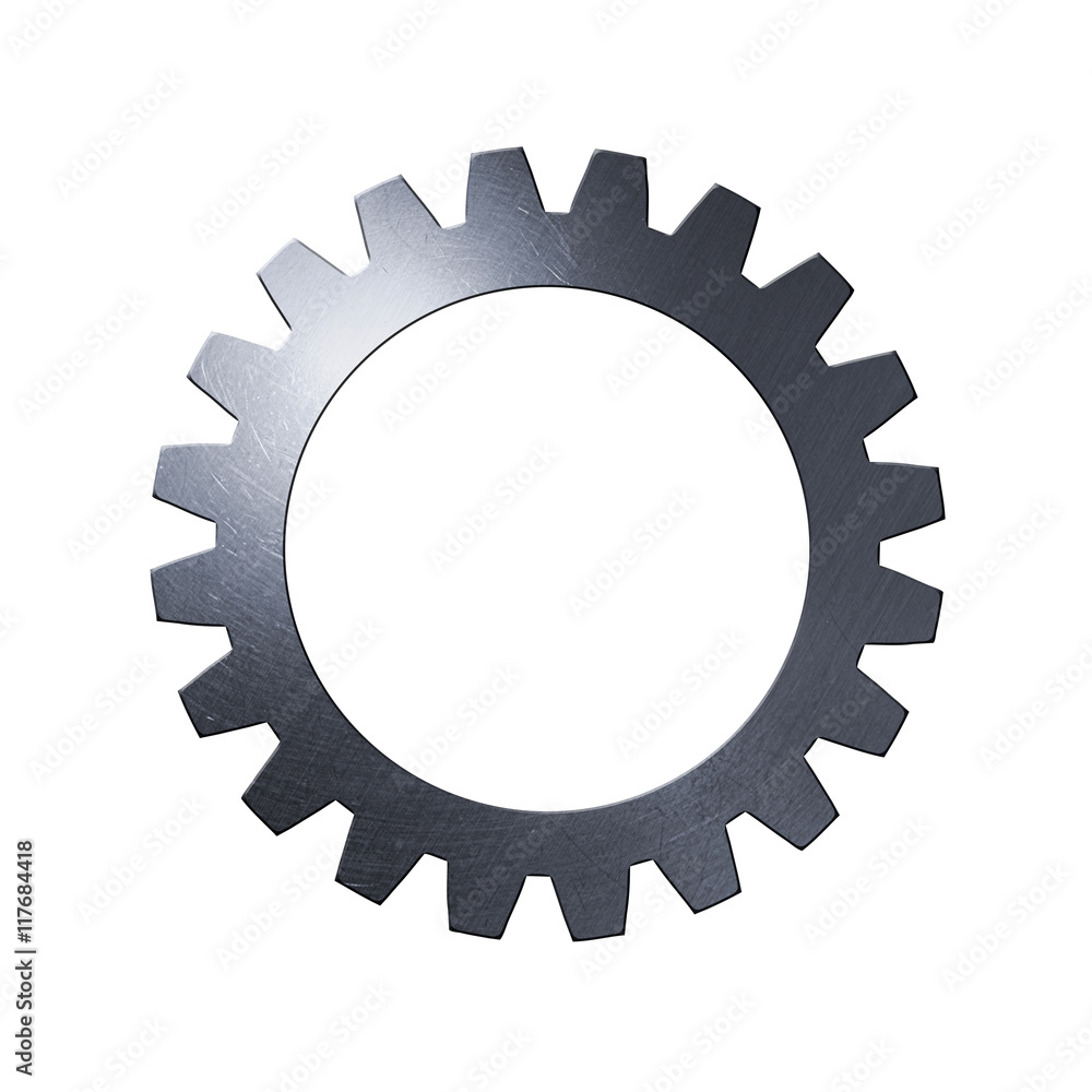 metal gear on isolated white background. metal gear on isolated white background.