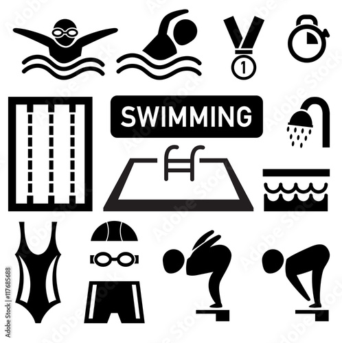 isolated swimming icon illustration