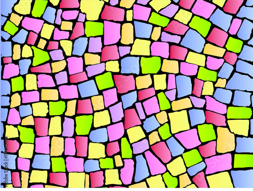 Mosaico de pedras portuguesas em cores