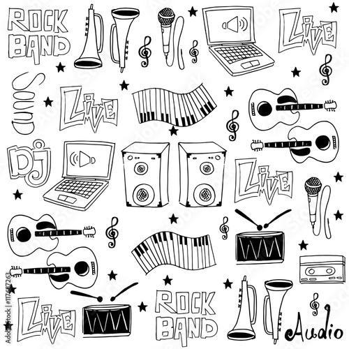Doodle of music set tools