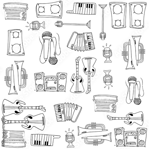 Doodle of many tools music