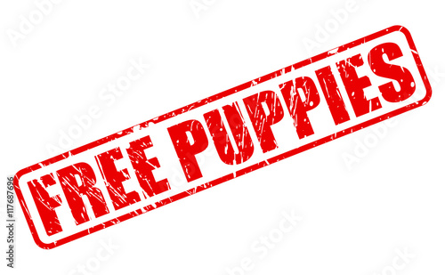 FREE PUPPIES stamp text