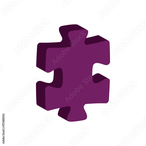 puzzle jigsaw game figure icon. Isolated and flat illustration. Vector graphic