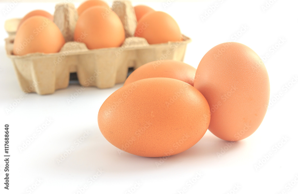 eggs isolated on a white background, Closed up eggs isolated on a white background, Closed up
