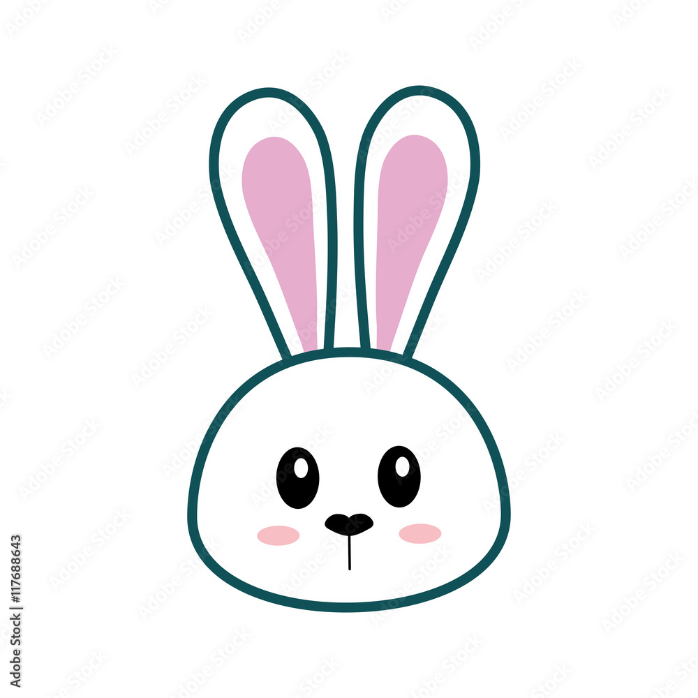 rabbit animal happy easter icon. Isolated and flat illustration. Vector graphic