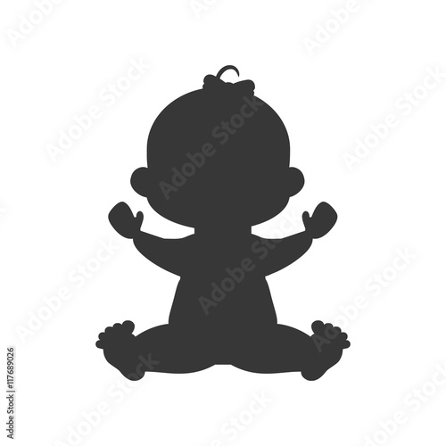 girl baby cute little childhood icon. Isolated and flat illustration. Vector graphic