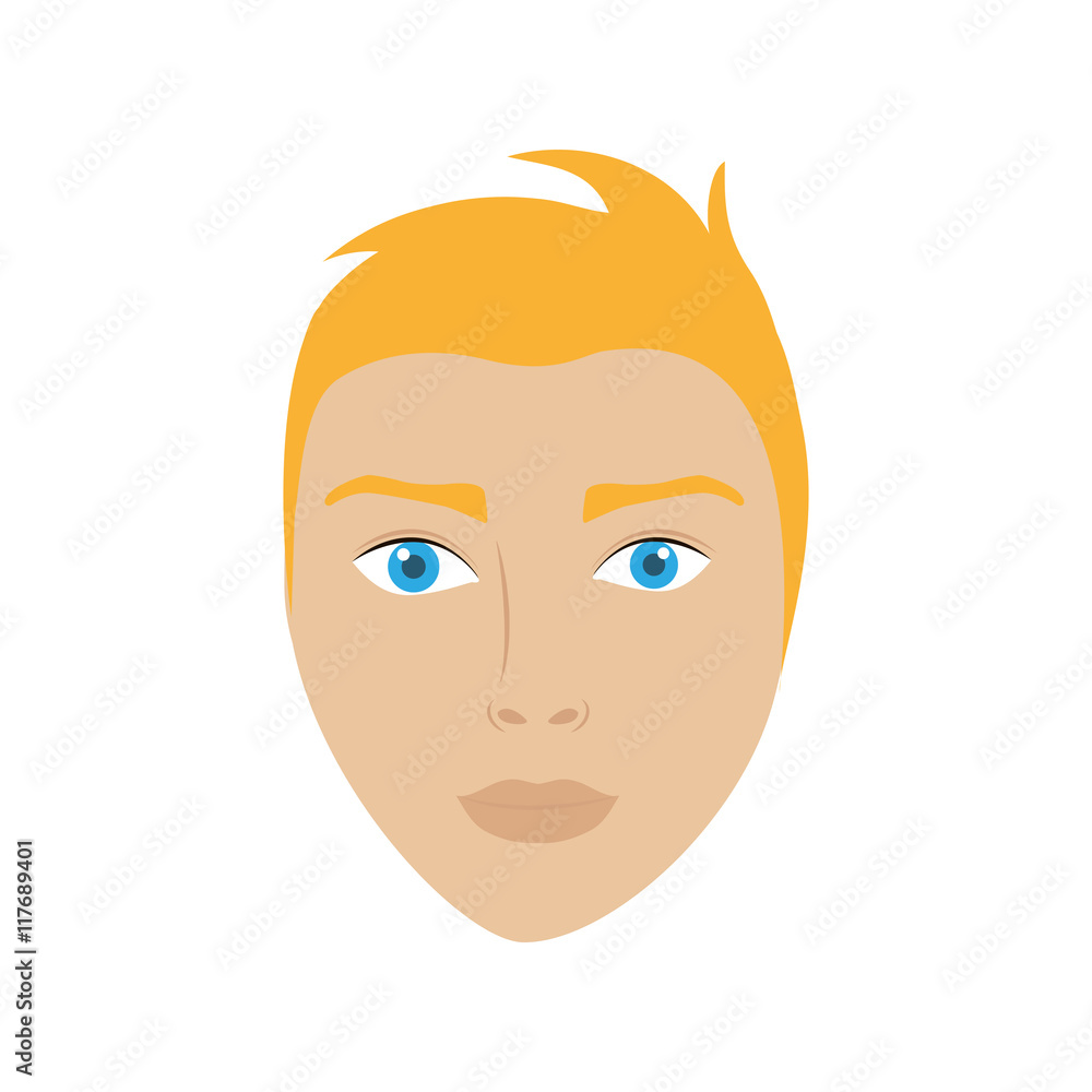 man head male person hair avatar icon. Isolated and flat illustration. Vector graphic