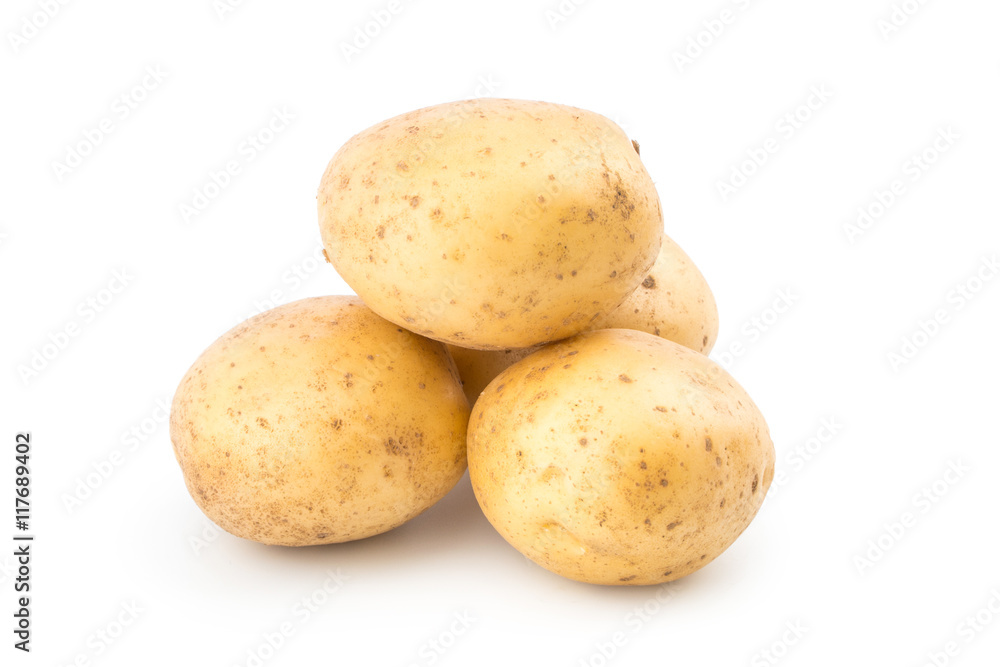 New potato isolated on white background. New potato isolated on white background.