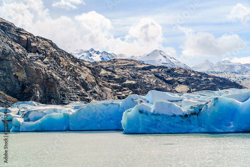 View of Gray Glacier in southern patagonia ice field