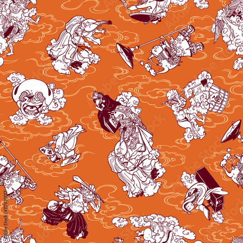 妖怪のイラストパターン