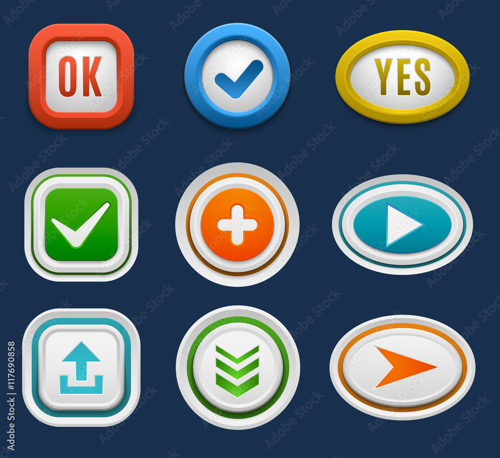 Web buttons vector set. Web buttons vector set.