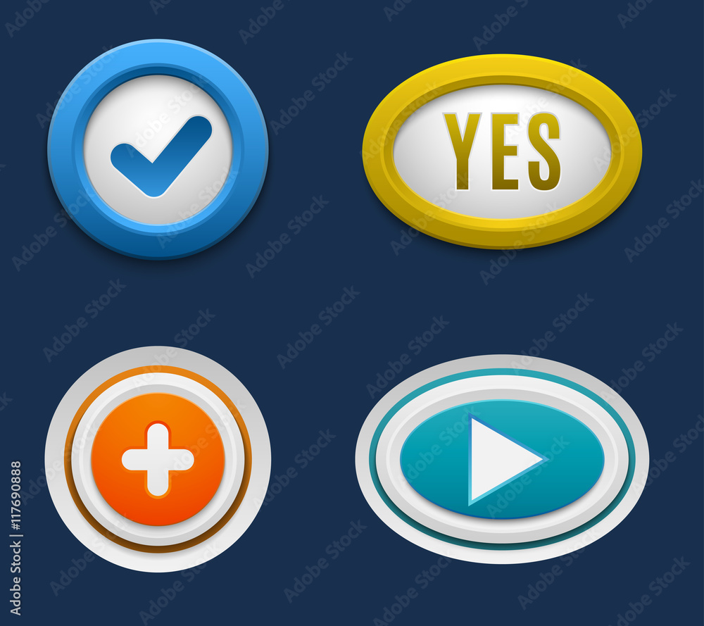 Web buttons vector set. Web buttons vector set.