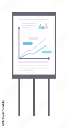 Whiteboard flipchart business presentation vector.