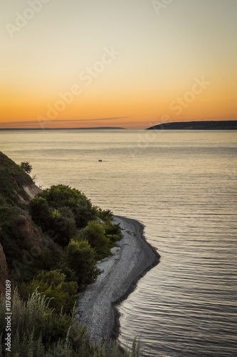 Evening sunset on the sea
