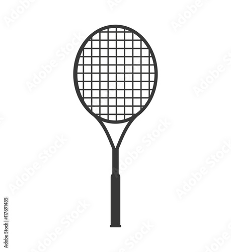 tennis racket hobby sport  icon. Isolated and flat illustration. Vector graphic © djvstock