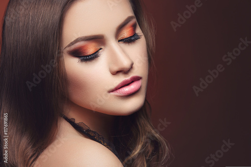 Girl with bright makeup