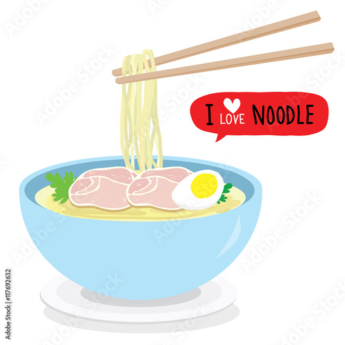 Japanese noodle Ramen Food Bowl Vector