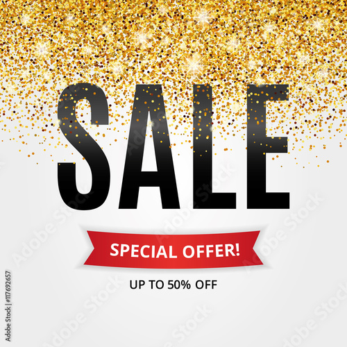 Gold sale background in frame