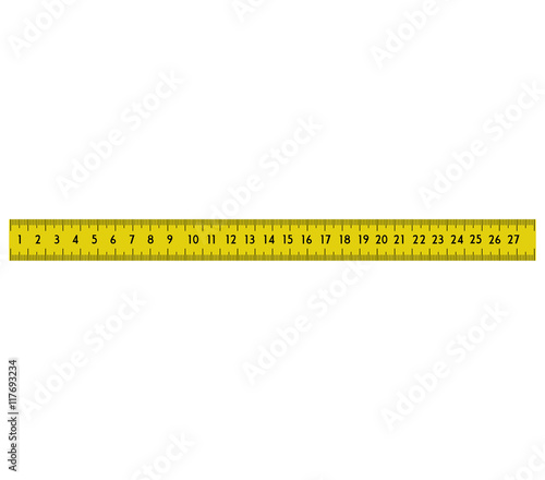 meter yellow tape measure tool icon. Isolated and flat illustration. Vector graphic