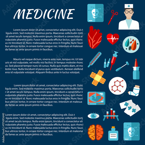 Medicine design template with first aid symbols