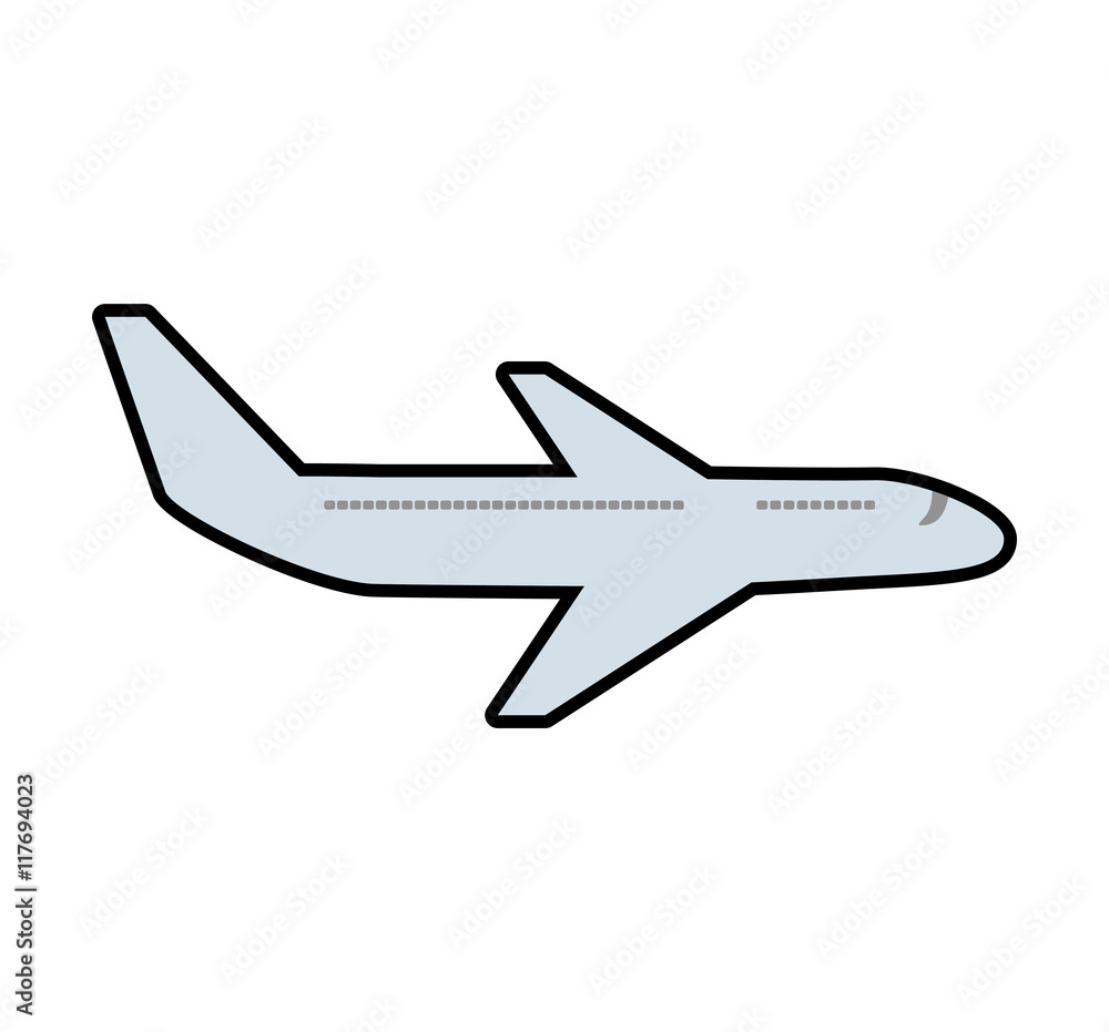 airplane grey travel transporation flying icon. Isolated and flat illustration. Vector graphic