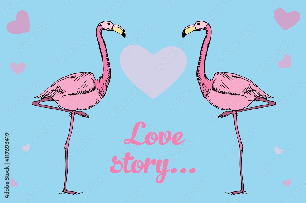 Obraz premium Cool flamingo design