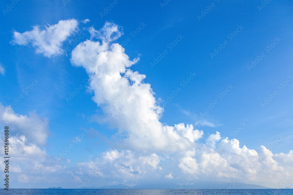 Picturesque clouds over the sea.