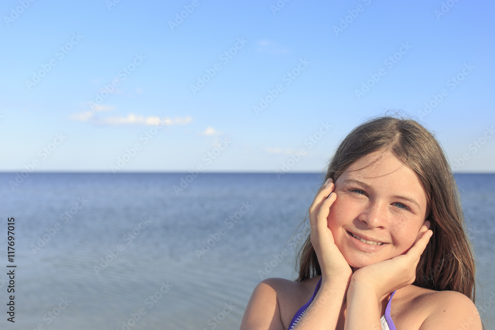 Relax on the beach in the summer on a sunny day.