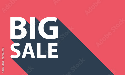 Business concept with text Big Sale and long shadow. Vector illustration.