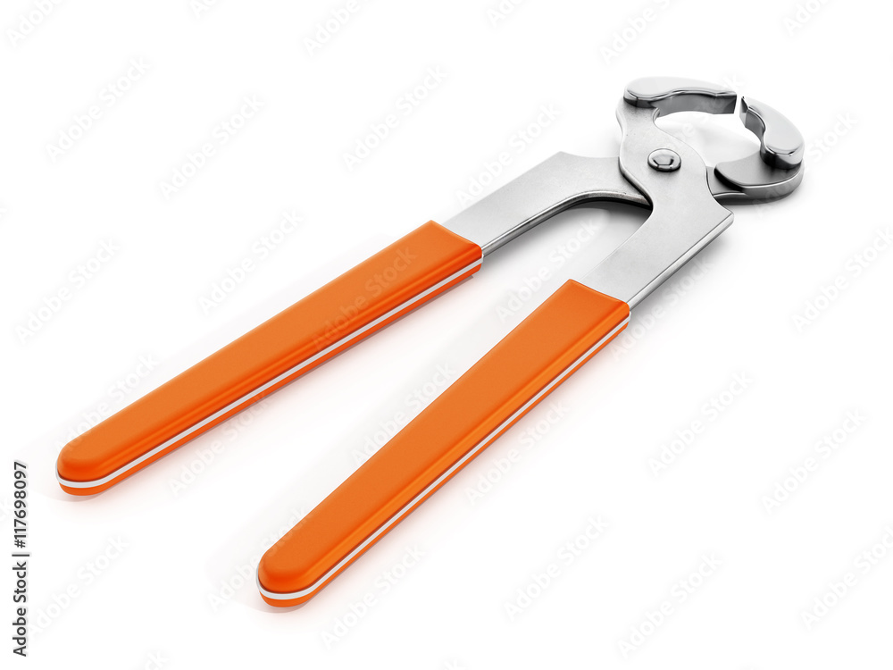 Pliers isolated on white background. 3D illustration Pliers isolated on white background. 3D illustration