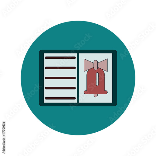 Back to School and Education Vector Flat Design bell and book