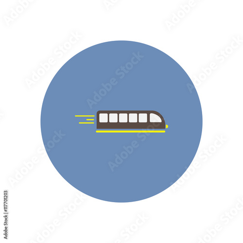 stylish icon in color circle high-speed train