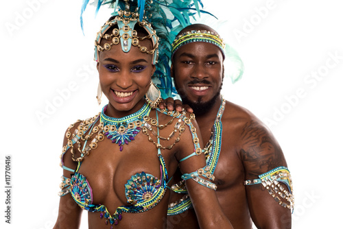 Portrait of samba dance couple.