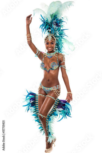 Female samba dancer dancing. photo