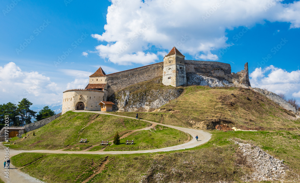 Panorama with the famous old and medieval citadel of Transylvani