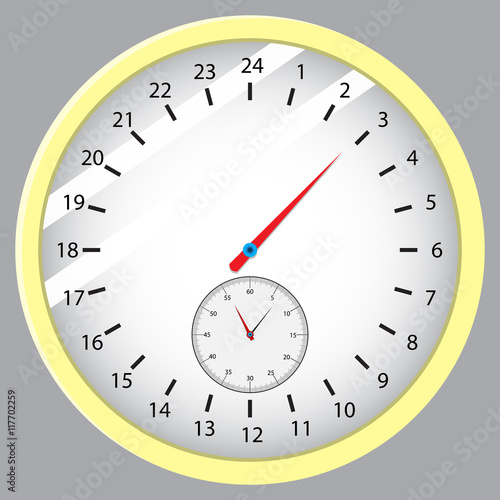 Dial hours, minutes and seconds