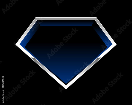 3D Diamond Shaped Blue Light