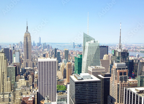 NEW YORK CITY - JUNE 2013: Panoramic view of Manhattan on a beau